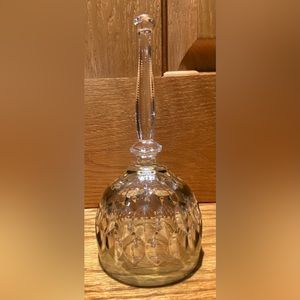 Crystal Thumbprint Bell Clear & Smoke Green